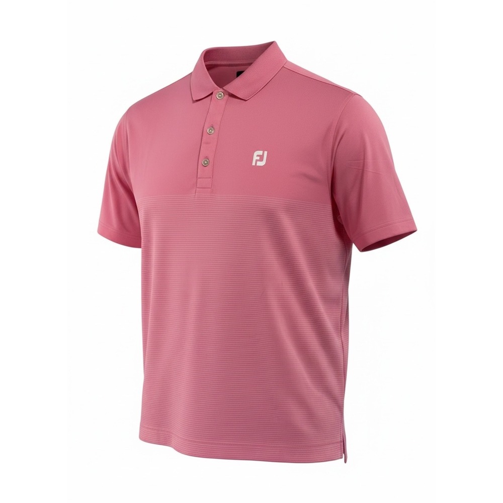 FootJoy Mens Lisle Azalea Pink‎ White Pin Stripe Golf Polo Shirt (P3) NWTs